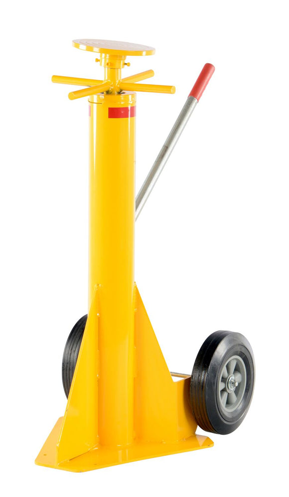Vestil Steel Trailer Stabilizing Spin Top Jack 26-7/8 In. x 17-5/8 In. x 39 In. 50,000 Lb. Capacity Yellow