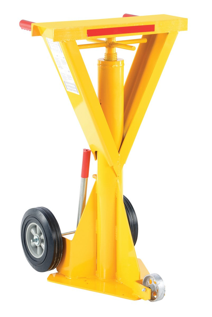 Vestil Steel Trailer Stabilizing Spin Top Beam Jack 27-7/16 In. x 23-7/8 In. x 40 In. 50,000 Lb. Lifting Capacity Yellow