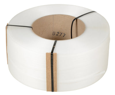 Buy clear Vestil Polypropylene Strapping 1/2 In. Width 9,900 Ft. 9 In. x 8 In. Core