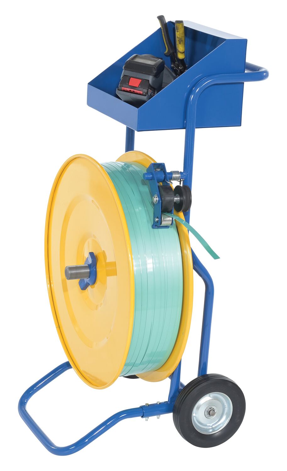 Vestil Steel Heavy Duty Strapping Cart 22-5/16 In. x 25 In. x 41-5/16 In. Blue / Yellow