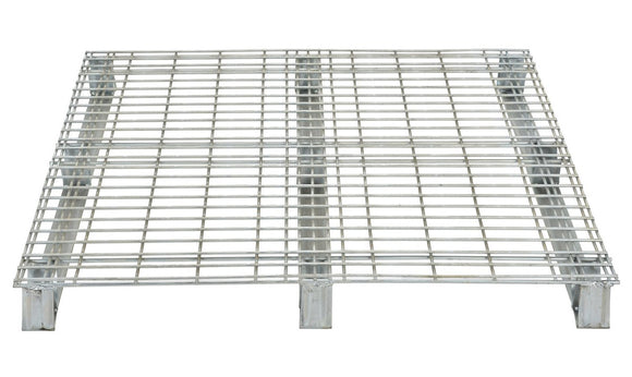 Vestil Galvanized Steel Welded Wire Pallet 4,000 Lb. Capacity Gray