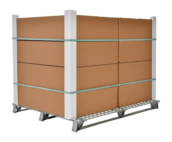 Vestil Galvanized Steel Welded Wire Pallet 4,000 Lb. Capacity Gray